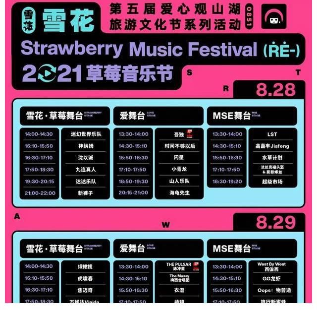 大河|大河票務(wù)：2021貴陽草莓音樂節(jié)演出嘉賓陣容公布