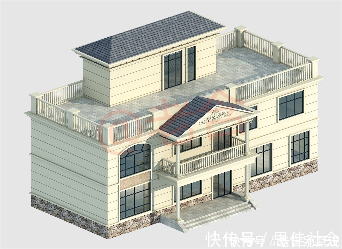 农村|农村二层简欧洋房，5卧3厅+多功能设计，使农村生活更加舒适