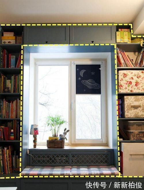 卡座式|飘窗不用砸,直接打一圈柜子,凹下去30公分做个卡座,太聪明