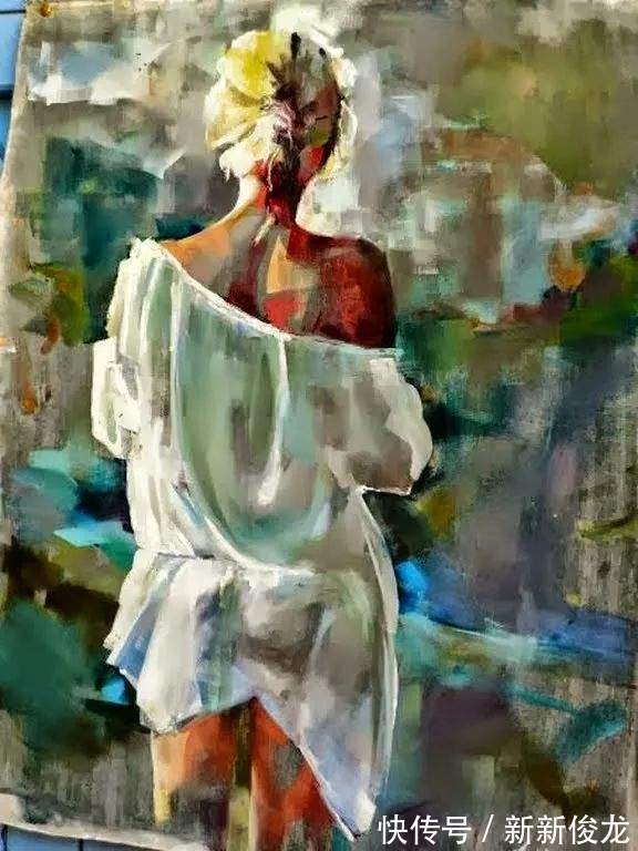 画家@她以生动、动感和现代的笔触,描绘画面