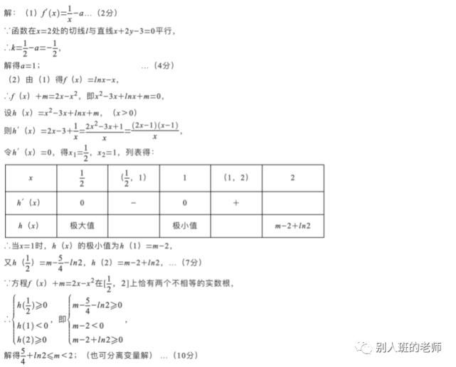 天津卷导数：耀华中学、塘沽一中、河东区、南开区、北辰区都考过的导数题型