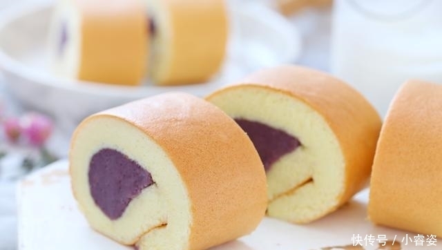 香芋紫薯馅|烘焙必做的一款蛋糕卷,细腻光滑不开裂,无添加比外面卖的好百倍