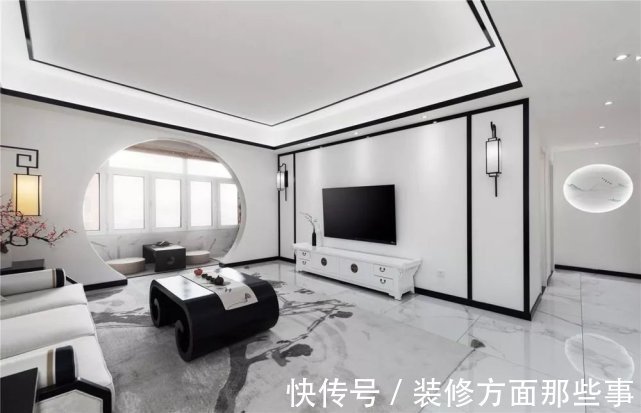 中式|140平黑白色的新中式设计,让人看到生活本有的明媚
