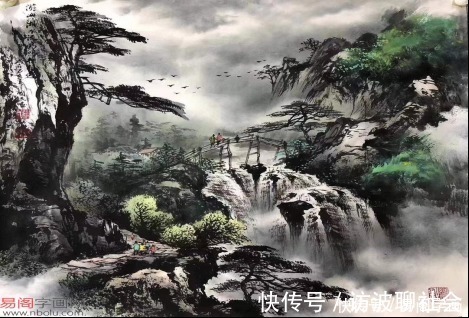 作品!淡妆浓抹总相宜—得张大千指点的彩墨山水画家张国民作品赏析