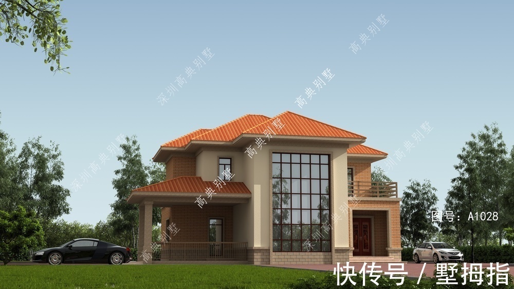 小别墅|这款欧式小别墅,靓丽的颜色搭配,给人感觉眼目一新。