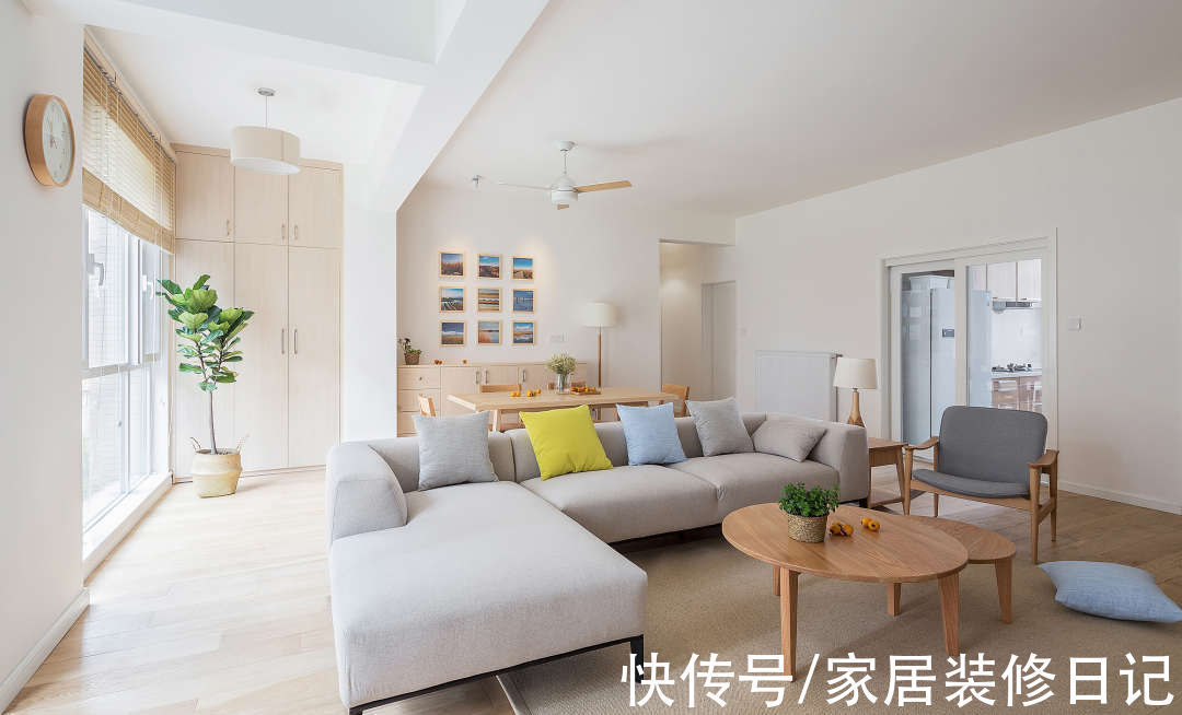 窗帘|明明只有110平,一个最理想的横厅圈粉加分了,住进去就不想出来