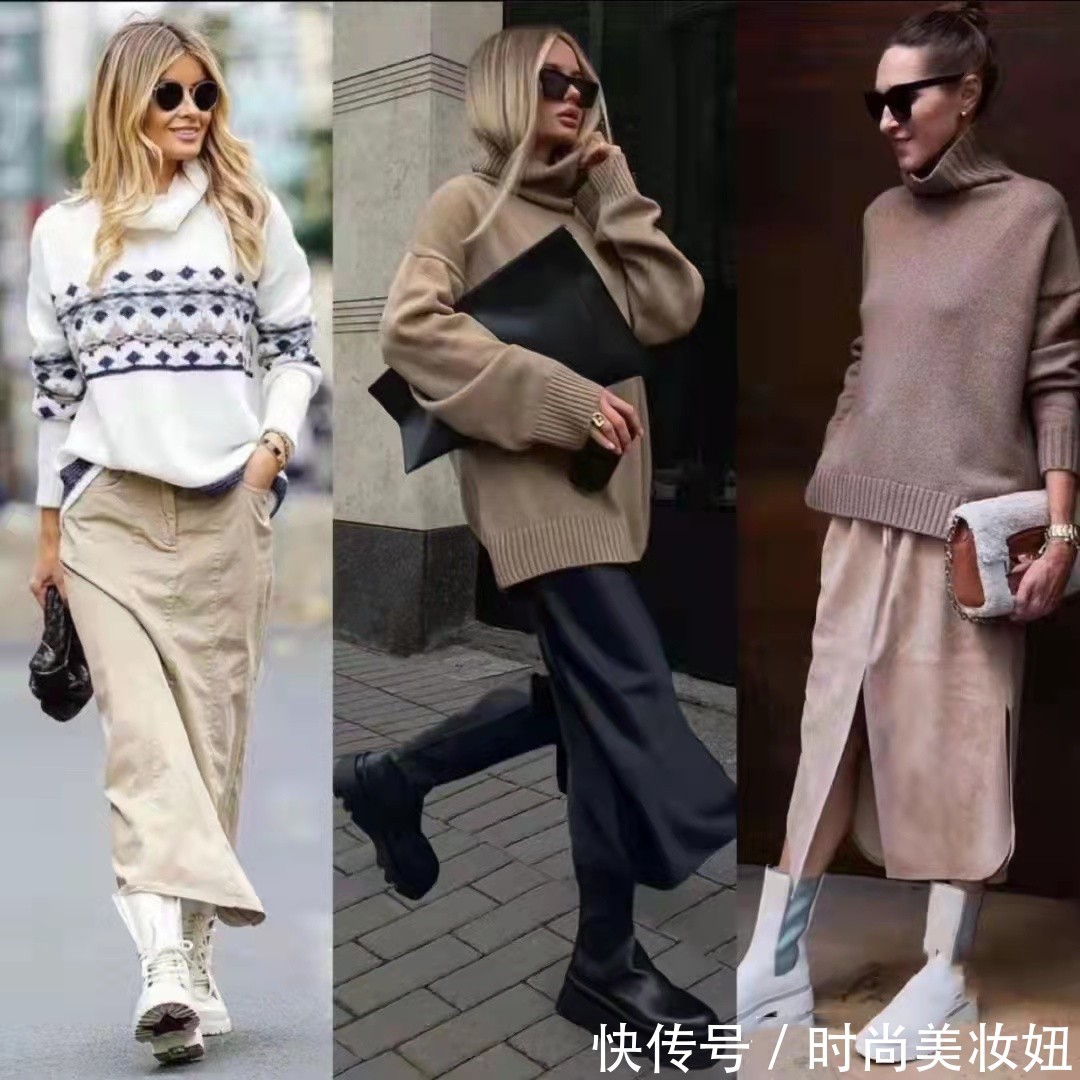 穿着|毛衣+半身裙才是冬季的气质穿搭,普通人照着穿,气质都变高级