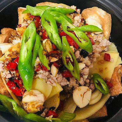 豆腐土豆肉沫煲