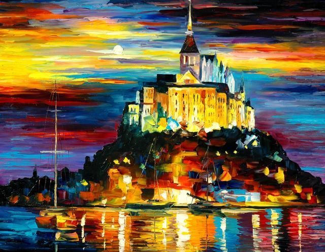 leonidafremov&现代印象以色列画家leonid afremov调色刀创作的缤纷炫丽油画