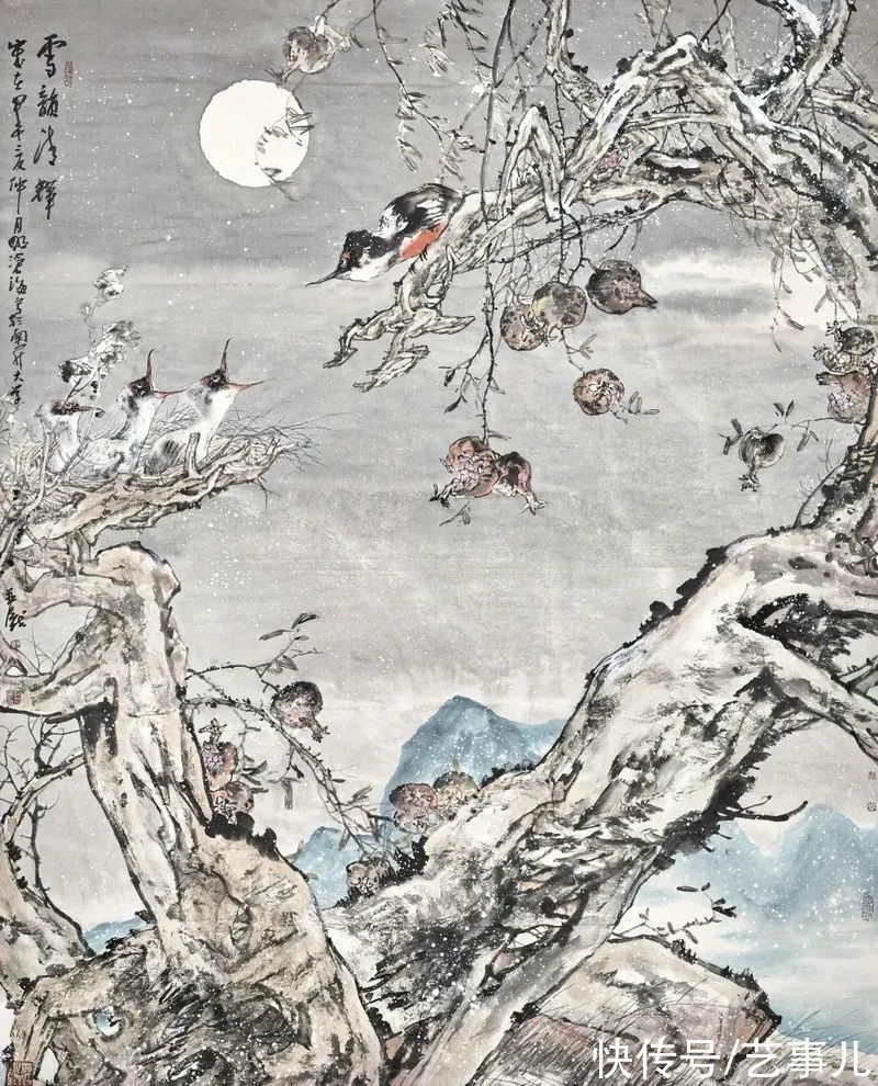 教授!尹沧海教授石榴作品欣赏:清简空灵 独出机杼