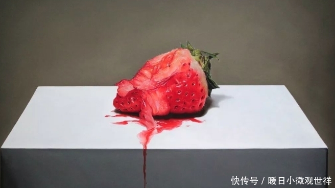 画家画了一“坏草莓”,卖出了20万,放大倍数看感觉很真实
