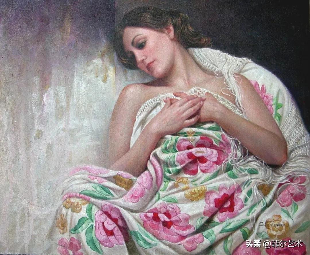 女画家@女画家索莱达·费尔南德斯画笔下的女子人物沉稳自然,美丽优雅