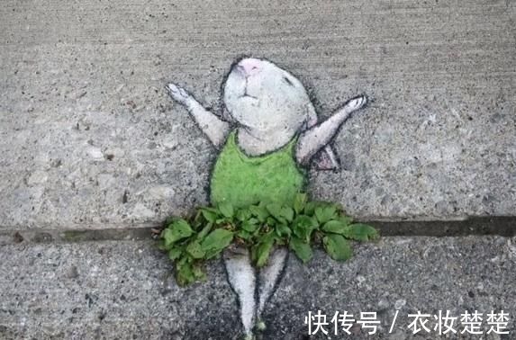 小美好$可以打100分的街头创意绘画,有趣的生活里全都是童话世界