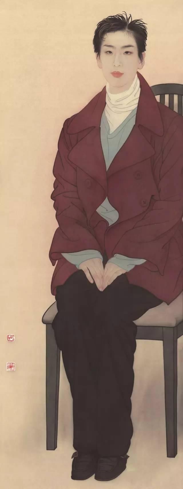 绢本!国画:何家英画笔下的怜怜女儿态,不同寻常的美感!