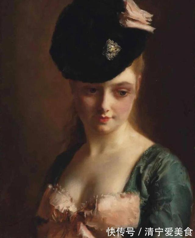 肖像画!花容月貌般的法国女性人体油画,眉梢眼角藏秀气,声音相貌露温柔