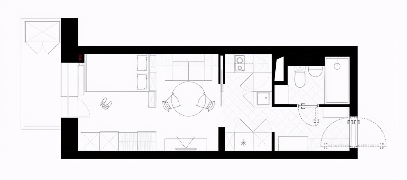 客餐厅|40岁阿姨买25㎡二手房独居，翻新改造设计一下一个人住也挺好