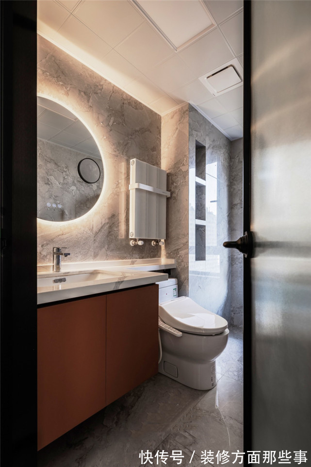 客餐厅|108平现代风三居室客餐厅以过道门为隔,书房设计太时尚了