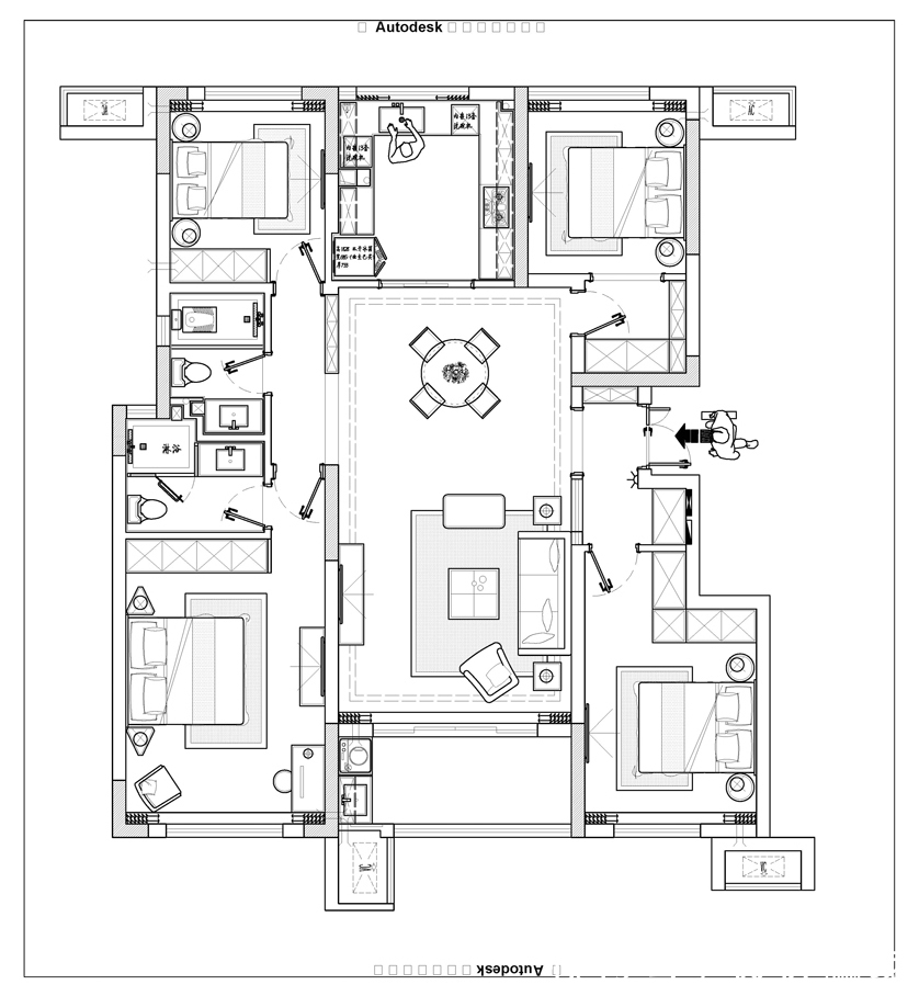 卫生间|120㎡原木自然风，经典美式贯穿其中，精致优雅大气