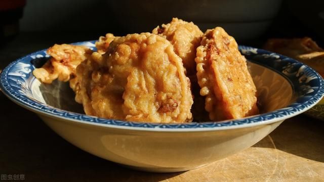 清水|炸藕盒炸茄盒，调面糊不能用清水，这样做金黄酥脆，不吸油不回软