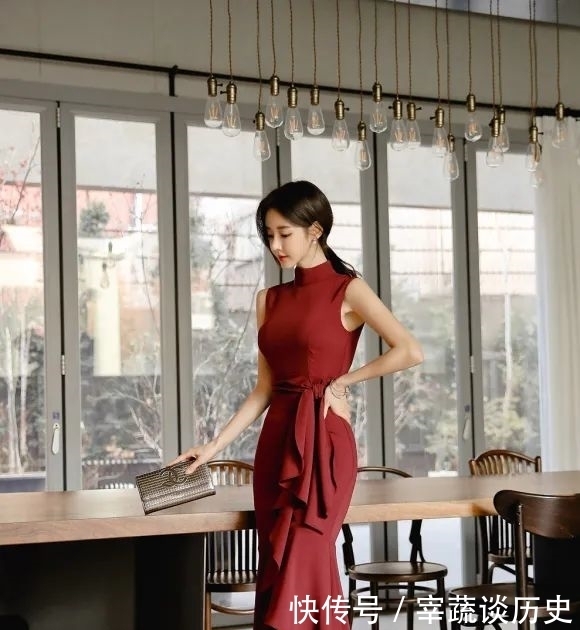 美图|美图欣赏:孙允珠,美酒枣红佛拉明哥曼妙无袖裙