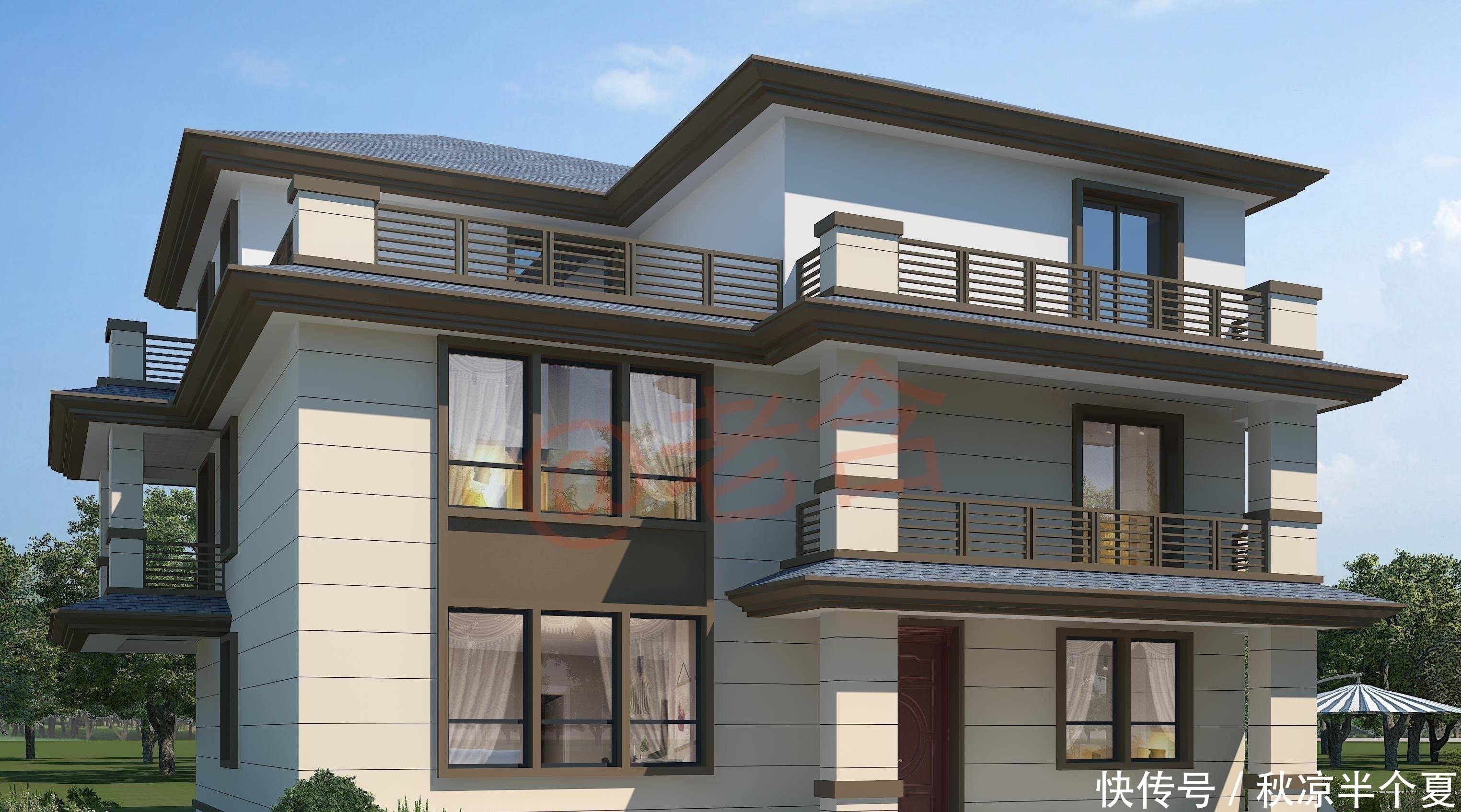 图纸|姑妈选了2套建房图纸，一套现代风，一套新中式，哪套更好看？