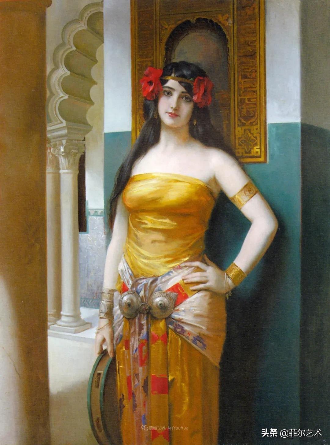 肖像@法国学院派著名画家科默尔,笔下的美丽女性犹如天使下凡