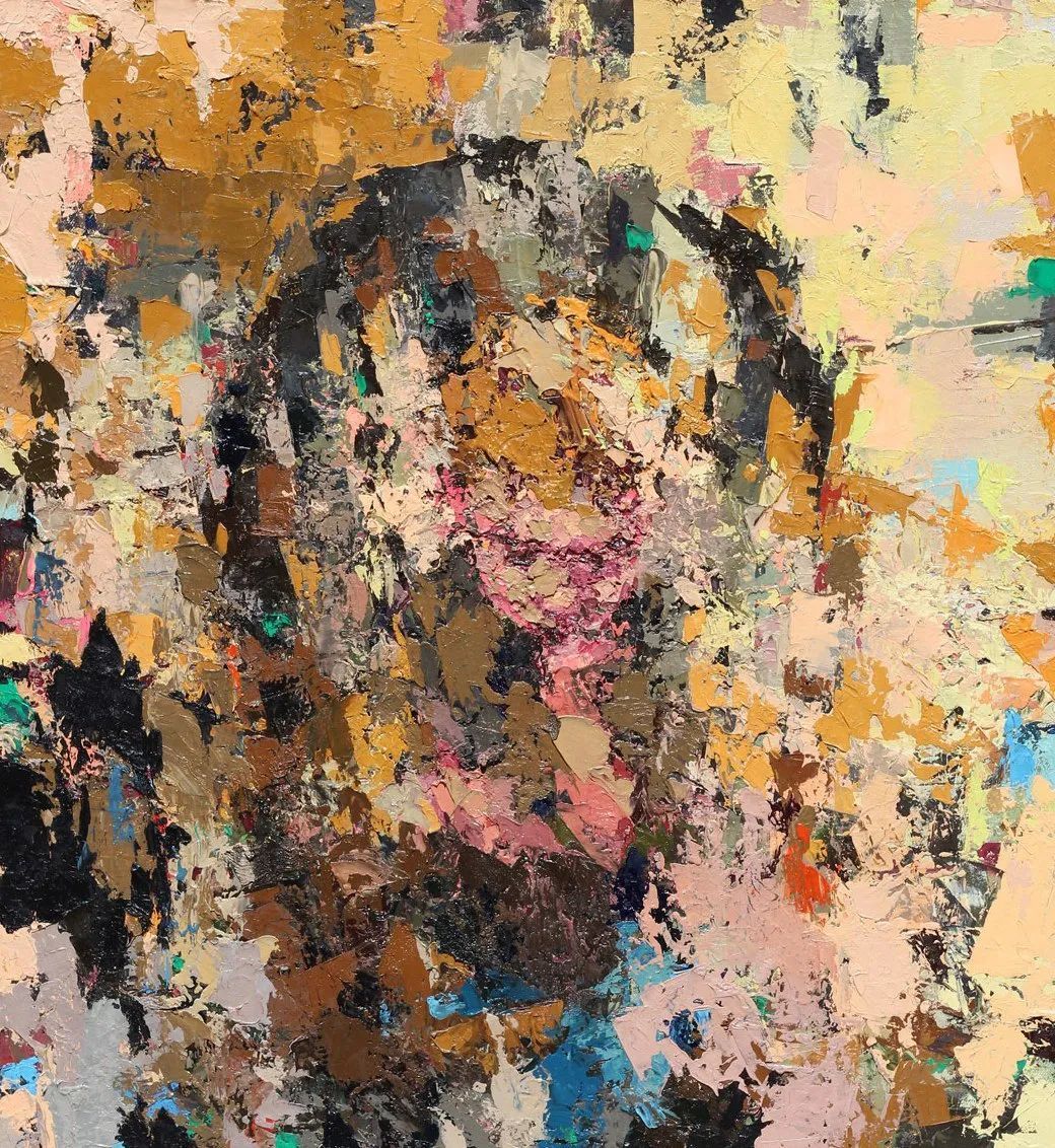 纹理&他将杂碎的色块,厚重的纹理,融于画中的人物