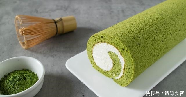  一起来做抹茶蛋糕卷吧，漂亮毛巾面，一卷就成功