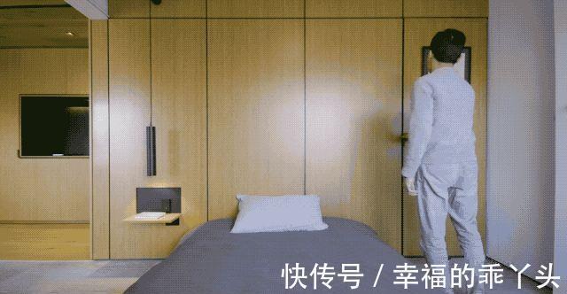 木饰面|35㎡迷你小宅,定制柜解决全屋收纳,还有隐形餐桌!