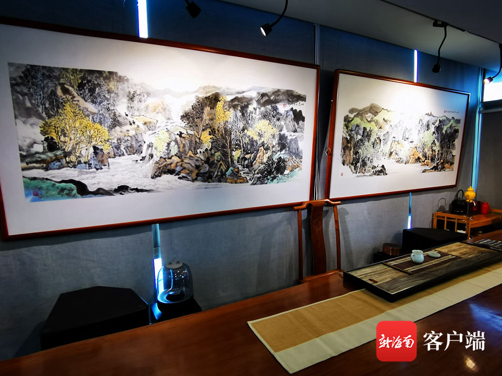 海南$海口楚云轩艺术馆举办迎春画展 三位海南本土画家描绘山水特色