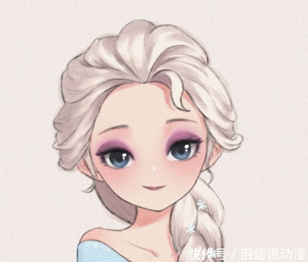 艾丽儿|大触手绘Q版迪士尼公主，乐佩一看就很难驾驭，艾莎一眼万年