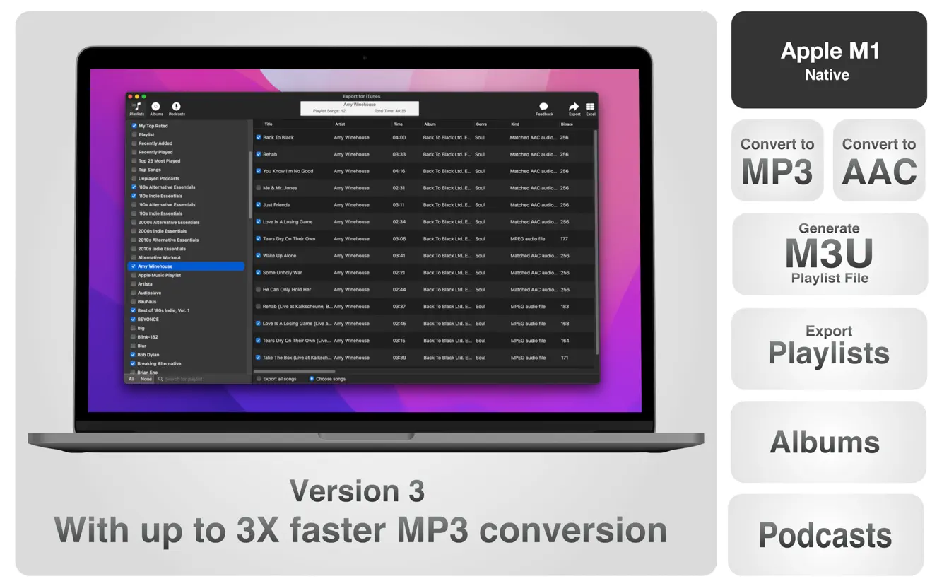 Export for iTunes For Mac v3.5 导出iTunes播放列表专辑到U盘