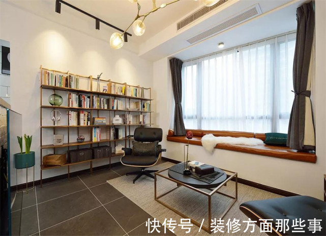 空调孔|67平简约风一居室加一个开放式书房,这样的家更浪漫