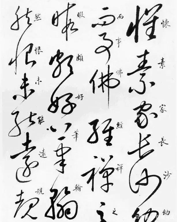 在线条@启功的草书也不错,笔法精湛,线条匀净,粗细均匀,是“硬功夫”