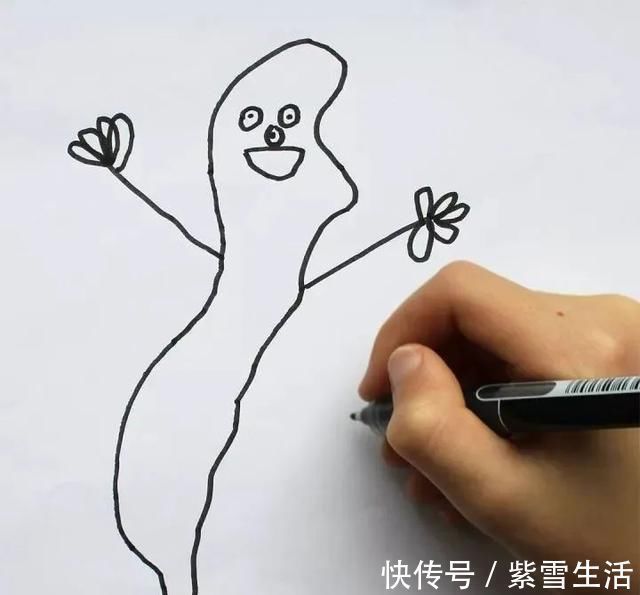 花式秀!儿子画成什么样,爸爸就能P成什么样子,花式秀父爱坐拥百万粉丝