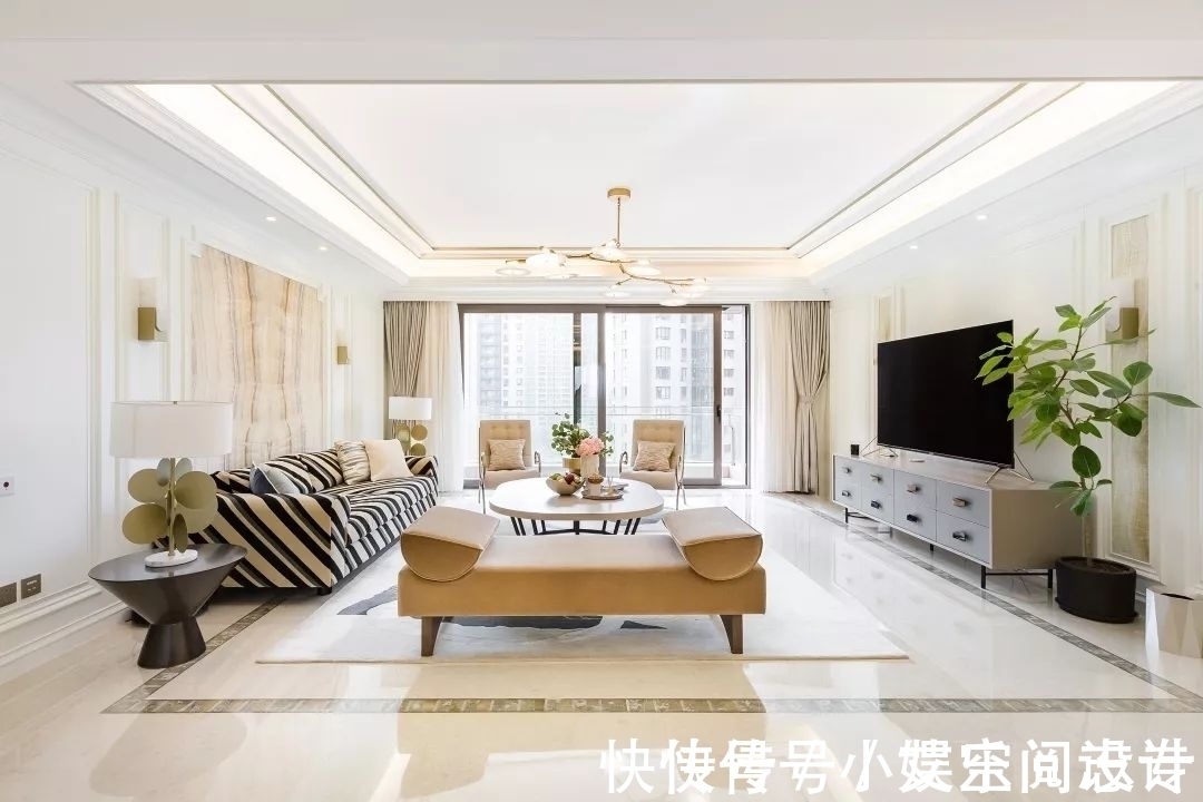 空间|270㎡精装房软装设计,简洁、纯美的温馨轻法式风