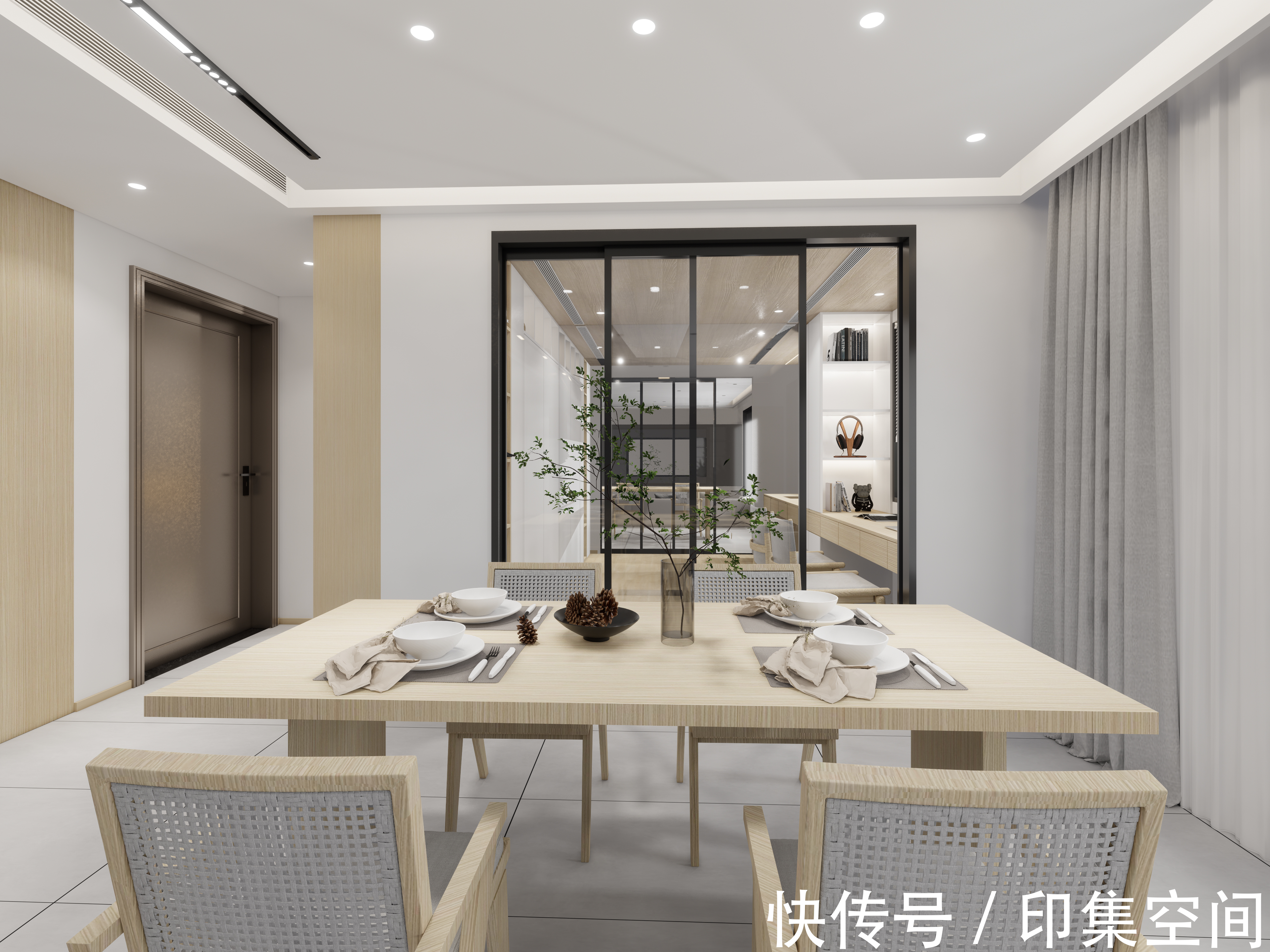 多功能房|150㎡三色打造原木极简风