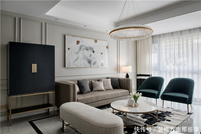 三居室|148平美式三居室,暖色相融,让你好好享受在客厅的温馨时光