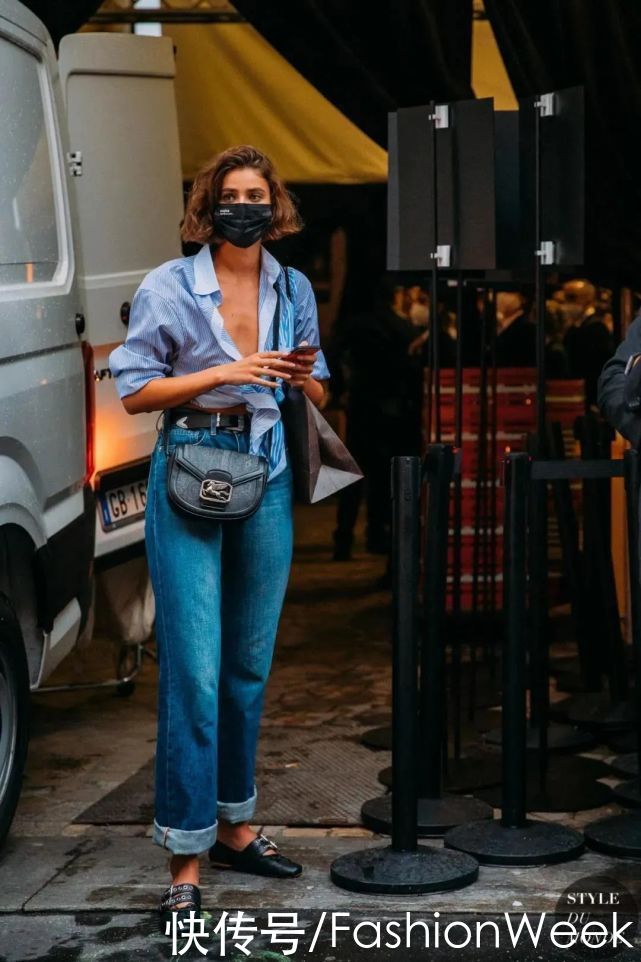 比春天更迷人的是：刘雯的蓝色衬衫