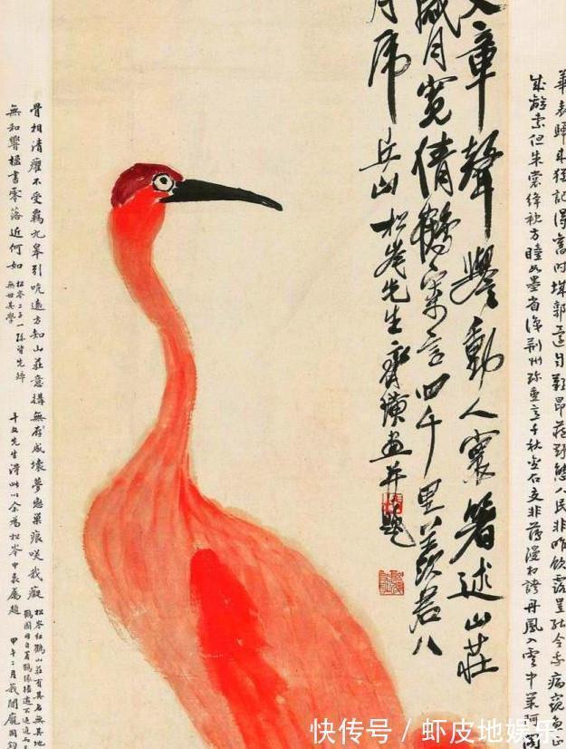 火烈鸟#他画红鹤,要形没形卖3680万,又画一只,加了它卖8280万