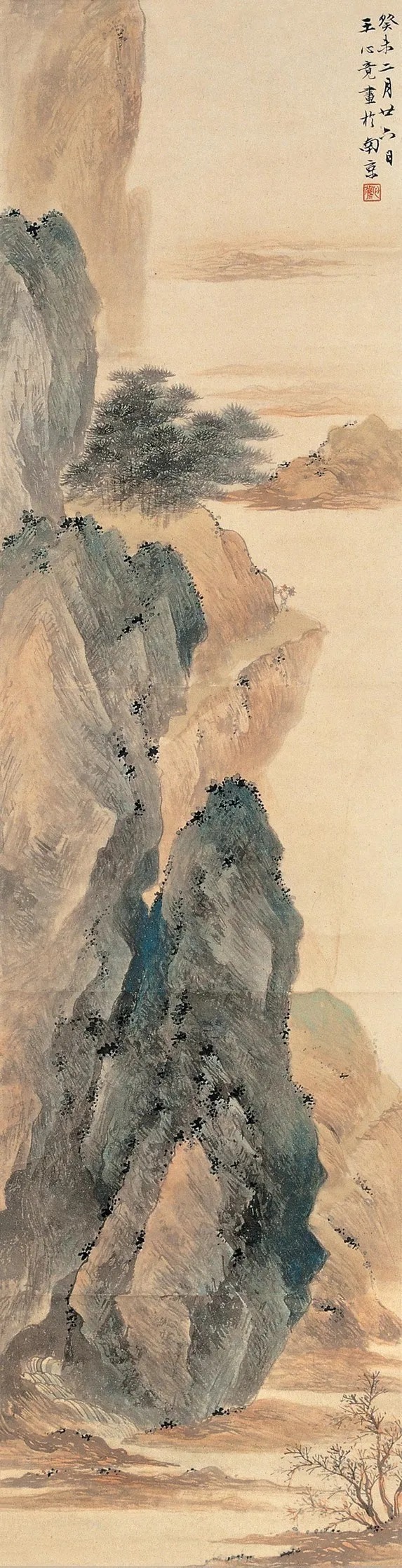 湖社画会&这山水画风清秀劲峭,气势开张,细腻典雅,笔法精致!