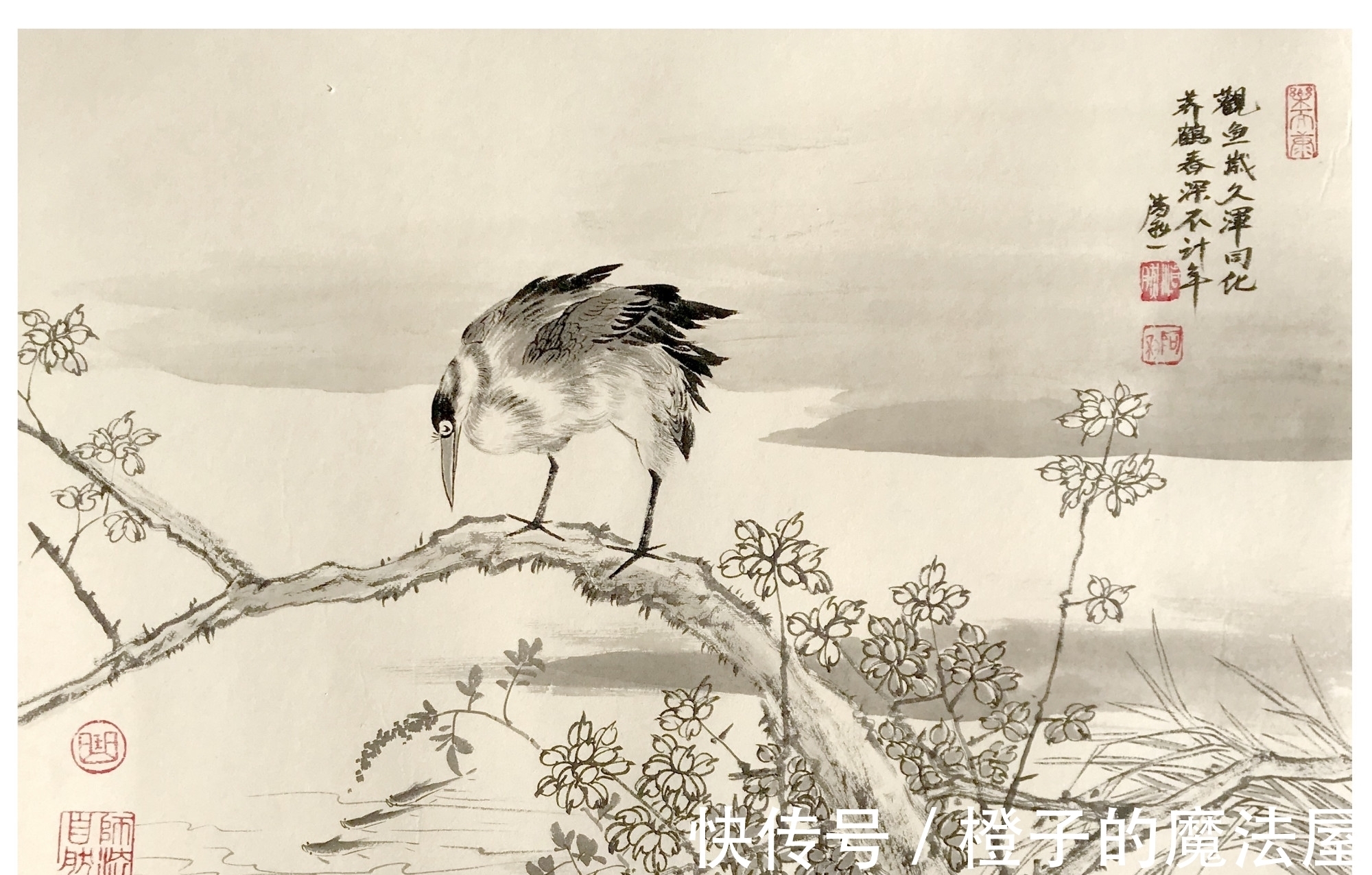 花鸟画!一幅意境深幽的画作唯美至极画家曲胜利花鸟作品欣赏