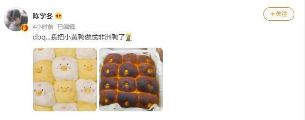 小黄鸭蛋糕|陈学冬厨艺翻车 小黄鸭蛋糕烤糊成非洲鸭