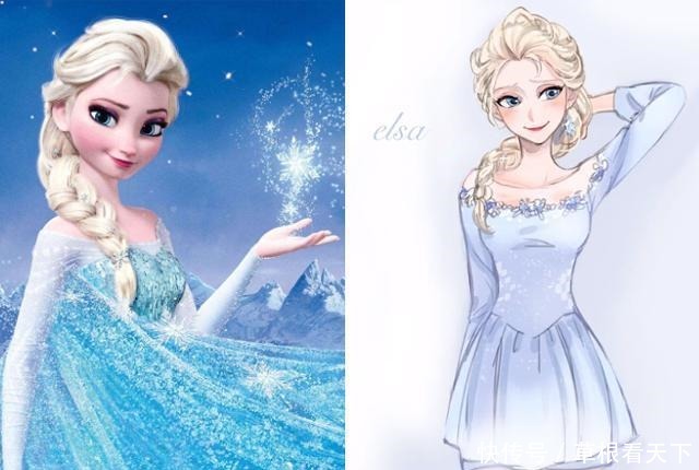 人画|如果迪士尼公主是日本人画的,艾莎变美了!花木兰让人惊艳!