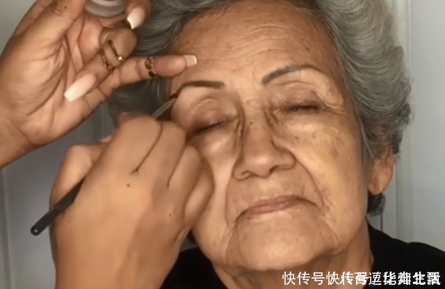 老太太|93岁老太挑战“化妆术”,瞬间逆袭成女神,效果立竿见影
