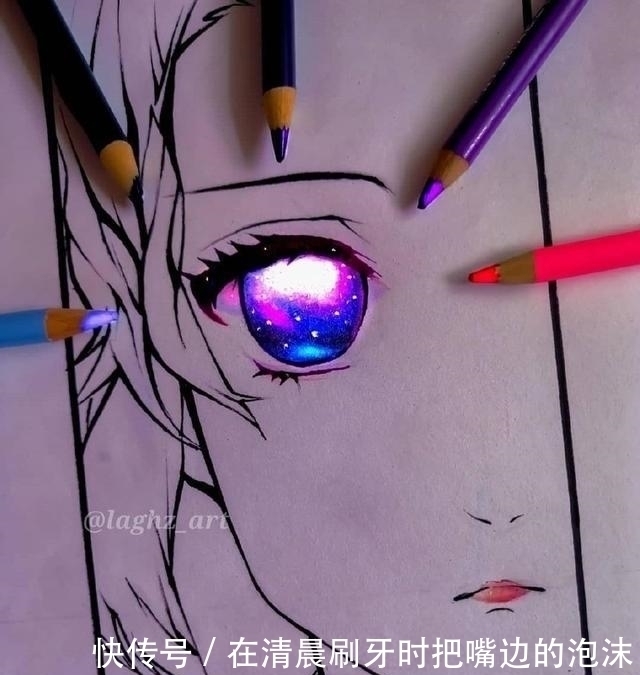 特效|绘画大佬笔下的《鬼灭之刃》,普通彩铅绘制的眼睛,仿佛开了特效