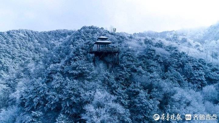 九如山|玉树琼枝，犹如山水画卷！济南九如山再现雾凇奇观