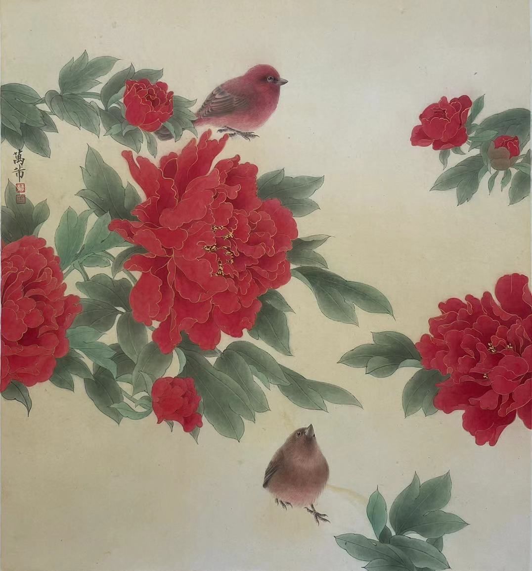 花鸟画|十年,这位上海画家画了100幅花鸟图,与花博会的鸟语花香交相辉映