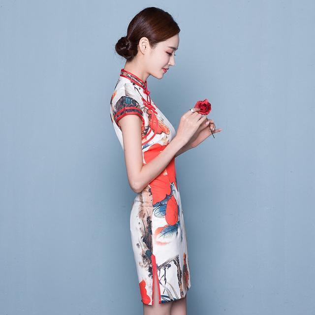 小清新|改良版旗袍裙，做工精致，上身效果非常好，优雅动人