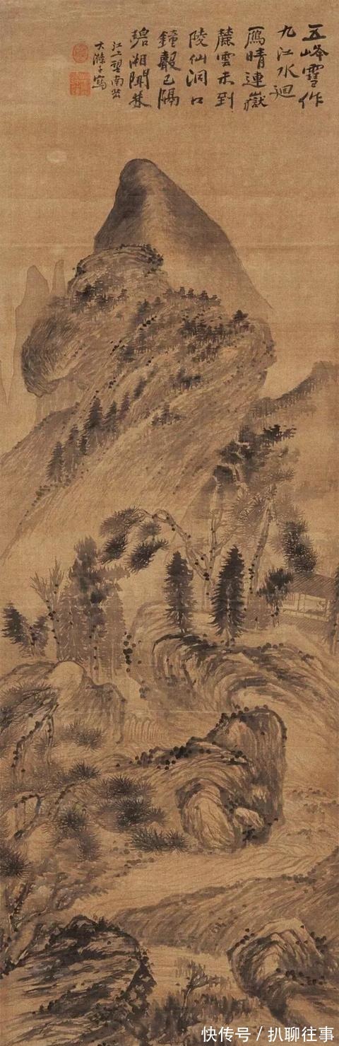 西岩松雪图@清初四大画僧笔下的意境山水,不只是养眼